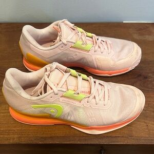 Head Women's Sprint Pro 3.5 Pickleball Shoes in Salmon & Lime